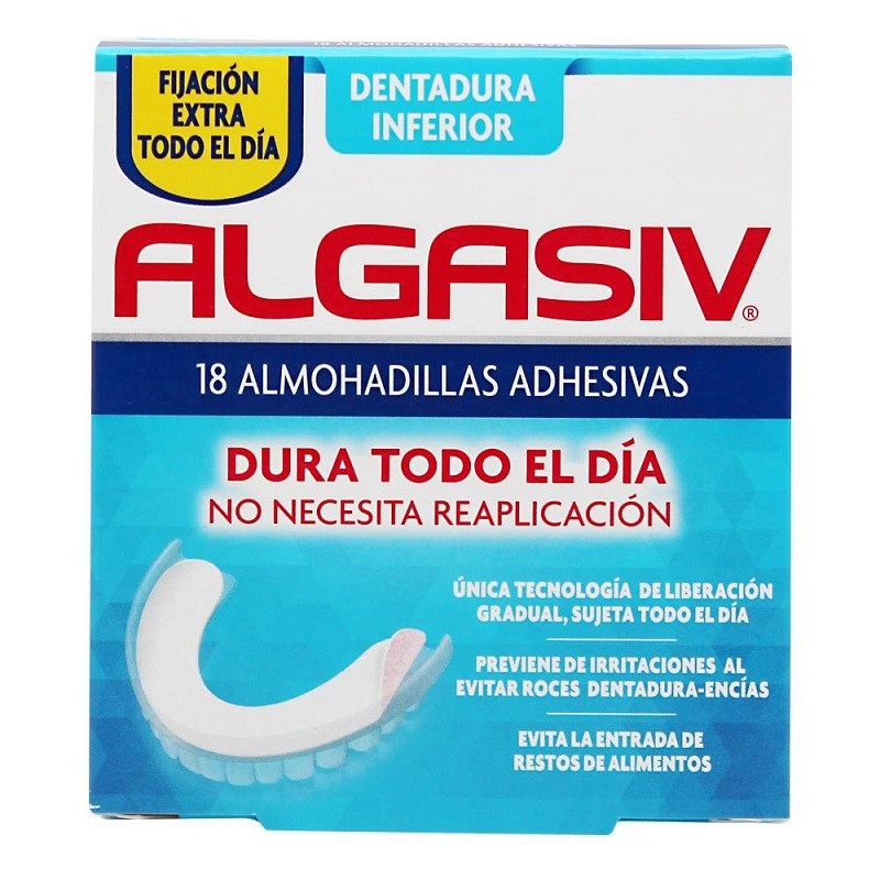 ALGASIV Almohadilla Inferior para Dentadura Postiza 18 unidades
