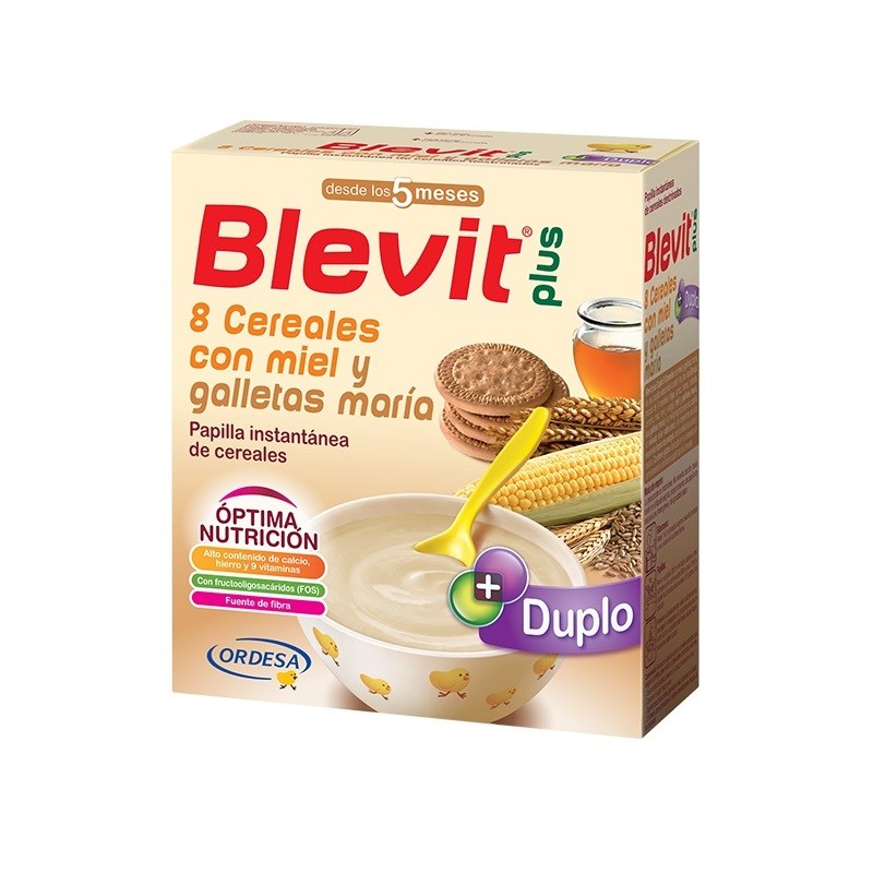 BLEVIT Plus Duplo 8 Cereales, Miel y Galletas María Papilla 600g