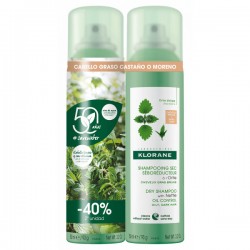 KLORANE Dry Shampoo with Nettle for Brown Hair 2x150ml