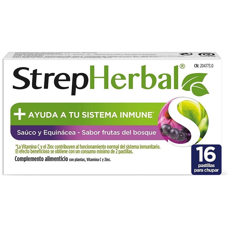 STREPHERBAL Elderberry and Echinacea Forest Fruit flavor 16 lozenges