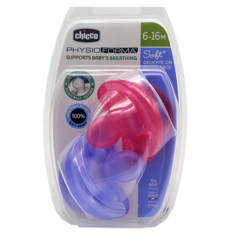 CHICCO 2xPhysio Soft Silicon Pacifier Pink 6-16m (Todogoma)