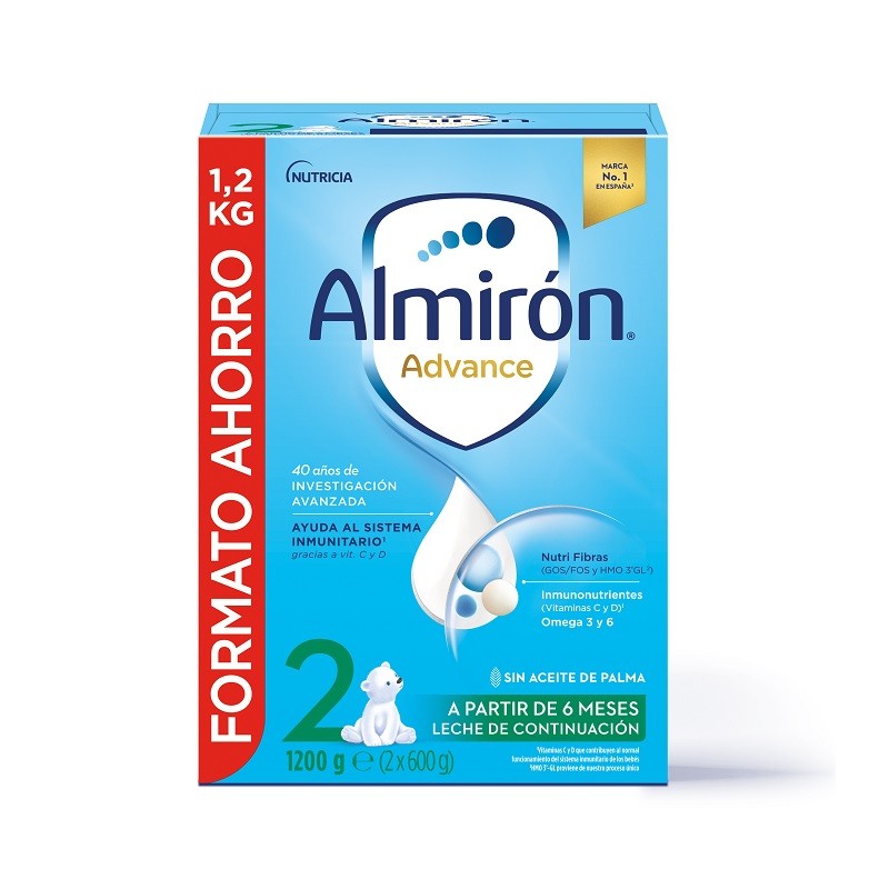 Almiron, Almirón Profutura 2 es una Leche de Continuación para Lactantes  SIN Aceite de Palma indicada a partir de los 6 meses de edad, su nueva  fórmula muy