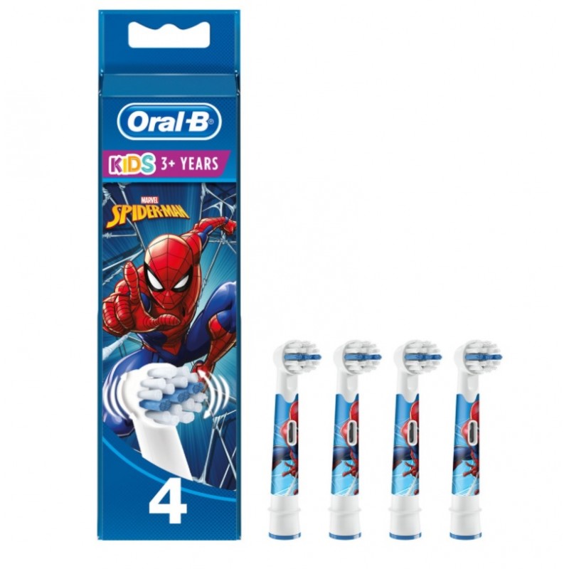 ORAL-B Kids Spiderman Pièces de rechange pour brosse à dents électrique 4 têtes