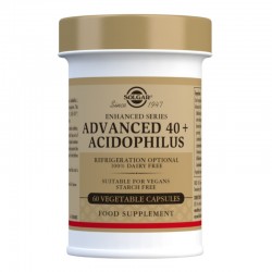 SOLGAR 40 Plus Advanced Acidophilus Probiótico 60 Cápsulas Vegetais