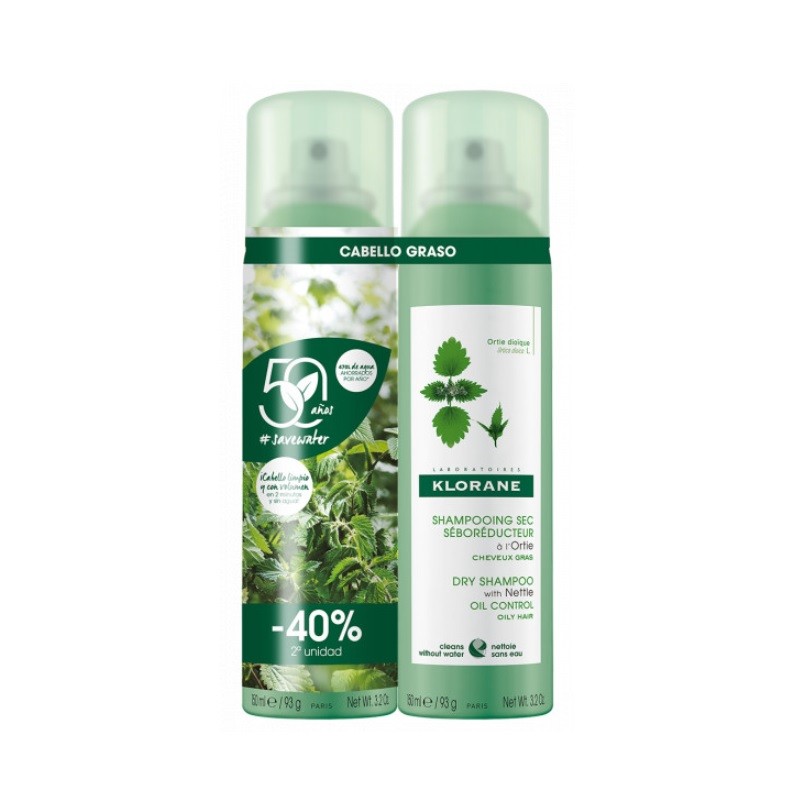 KLORANE DUPLO Brennnessel Trockenshampoo 2x150ml KLORANE DUPLO Brennnessel Trockenshampoo 2x150ml