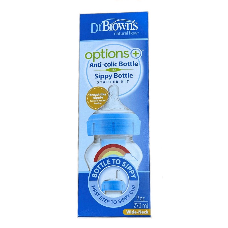 DR. BROWN'S Übergangsflasche 2 in 1 Blau 270ml