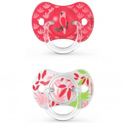 SUAVINEX Pacifier SX Pro Physiological Silicone Teat 6-18 Months 2 Units (Pink Parrot)