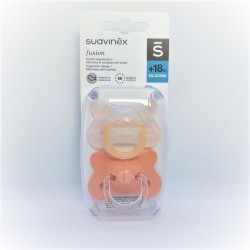SUAVINEX Fusion Pacifier Anatomical Silicone Teat +18M 2 units (Pink Waves and Squirrel)