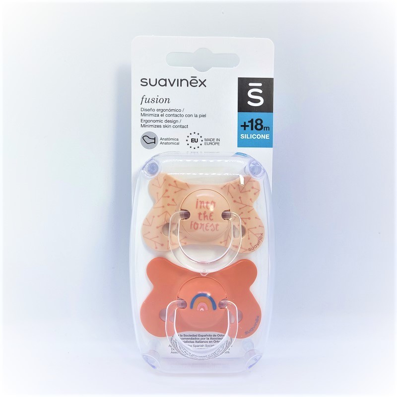 SUAVINEX Fusion Schnuller Anatomischer Silikonsauger +18M 2 Einheiten (Regenbogenrosa) SUAVINEX Fusion Schnuller Anatomischer Silikonsauger +18M 2 Einheiten (Regenbogenrosa)