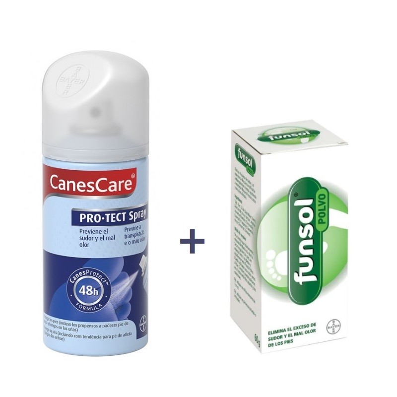 FUNSOL Foot Deodorant Powder 60gr + Canescare Protect Spray 150ml