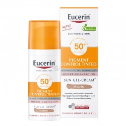 EUCERIN Pigment Control SPF50+ avec Gel-Crème Solaire Visage Couleur Moyenne 50 ml