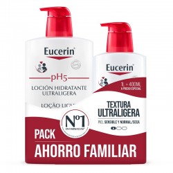 EUCERIN Pack Ahorro pH5 Loción Hidratante Ultraligera 1000ml + 400ml GRATIS