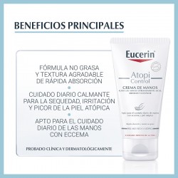 EUCERIN AtopiControl Hand Cream for Dry and Irritated Skin DUPLO 2x75ml