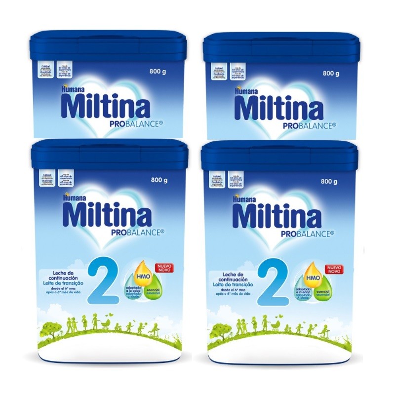 MILTINA 2 Probalance Lait de Suite +6 mois PACK 4x800gr MILTINA 2 Probalance Lait de Suite +6 mois PACK 4x800gr