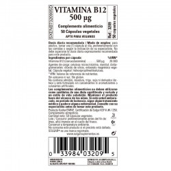 SOLGAR Vitamin B12 500μg (Cyanocobalamin) 50 Gemüsekapseln