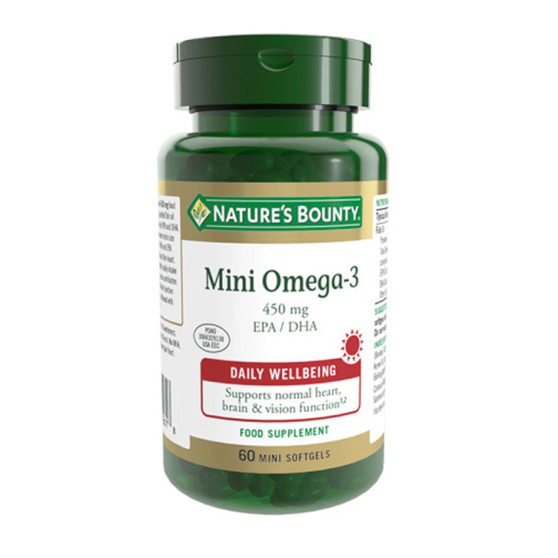 NATURE'S BOUNTY Mini Omega-3 450mg EPA/DHA 60 Kapseln
