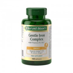 Complexo suave de ferro NATURE'S BOUNTY com vitaminas C e B12 (100 cápsulas)