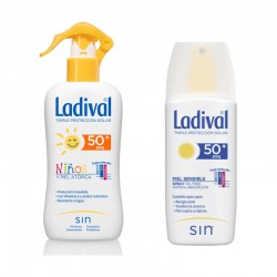 LADIVAL Family Pack Spray Niños y Piel Atópica SPF50+ (200ml) + Spray Piel Sensible SPF50+ (150ml)