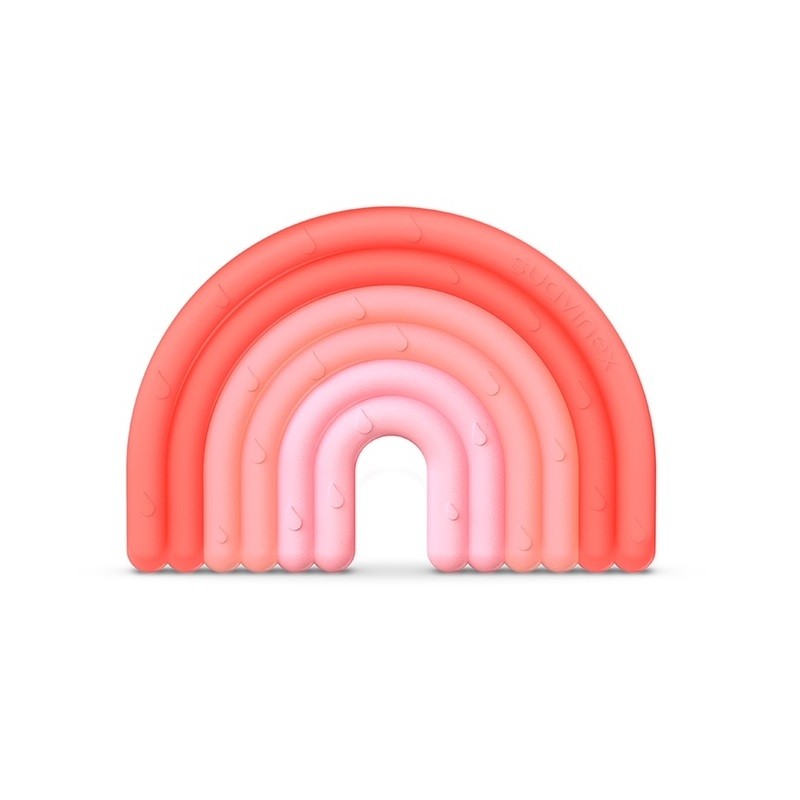 SUAVINEX Silikon-Beißring +0m Rainbow Pink Stufe 1