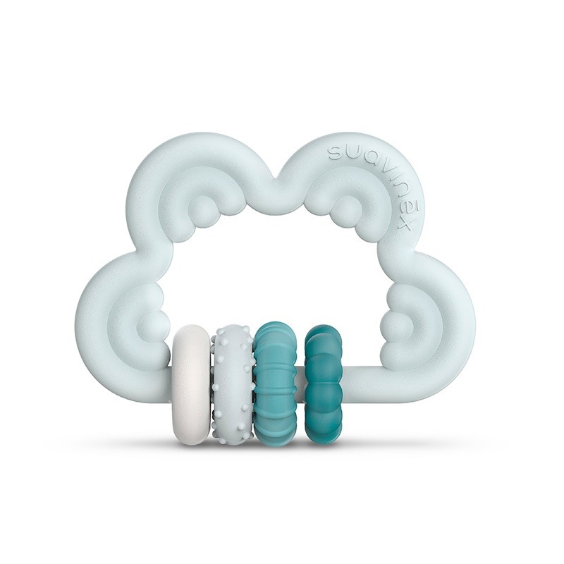 SUAVINEX Anneau de Dentition Didactique Silicone +6m Nuage Bleu Stage 3
