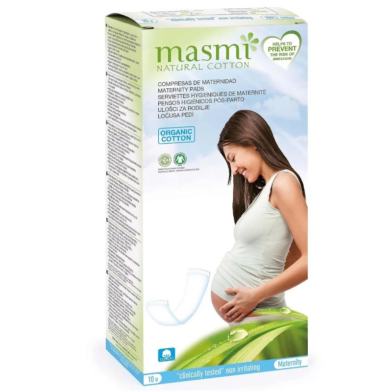 MASMI Organic Cotton Postpartum Maternity Pads 10 units MASMI Organic Cotton Postpartum Maternity Pads 10 units