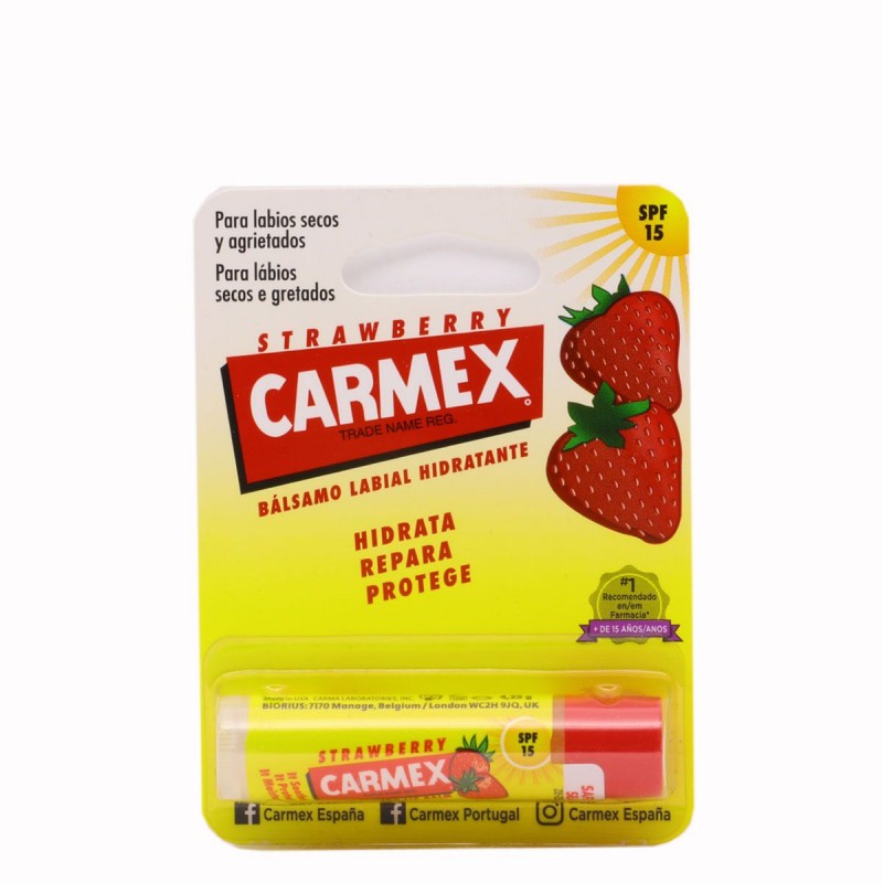 CARMEX Feuchtigkeitsspendender Lippenbalsam Erdbeergeschmack SPF15 (4,9ml)
