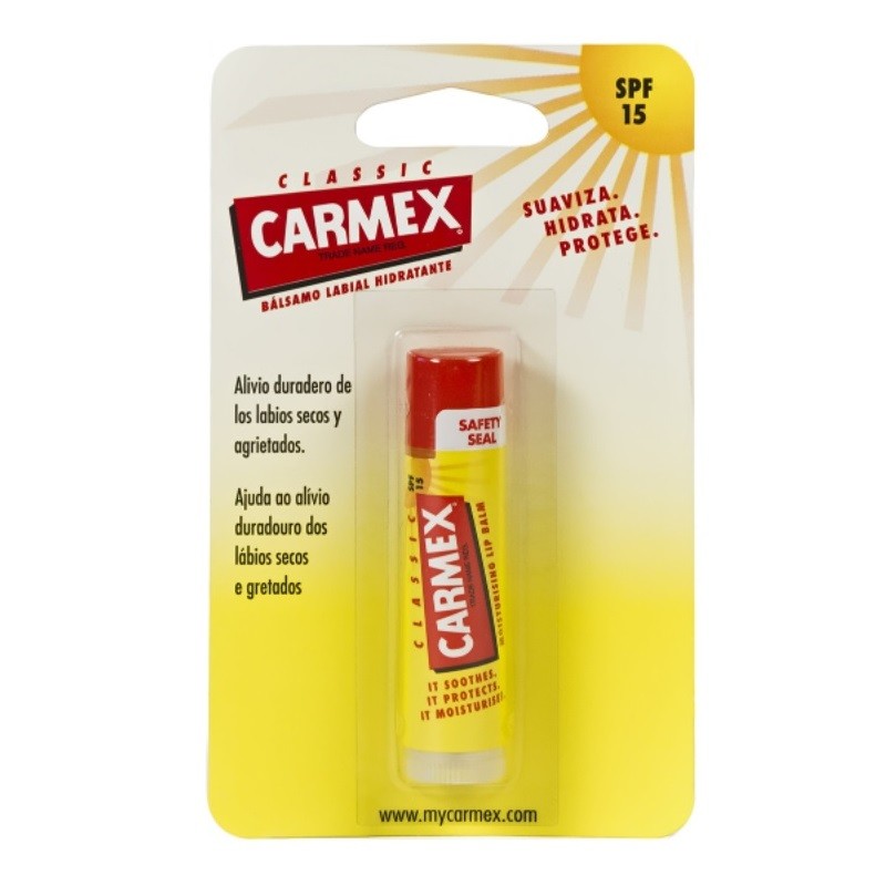 Bálsamo labial hidratante CARMEX Classic Sitck com FPS 15 (4,9 ml)