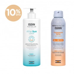 ISDIN Pack Aftersun Loción Post-Solar 400ml + ISDIN Fotoprotector Transparent Spray Wet Skin SPF 50+ 250ml