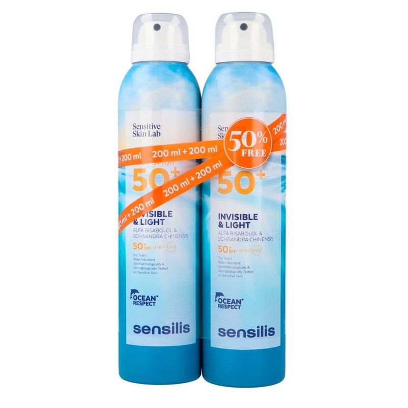 SENSILIS Spray Corporal Invisível & Leve SPF50+ DUPLO Fotoprotetor Antienvelhecimento 2x200ml
