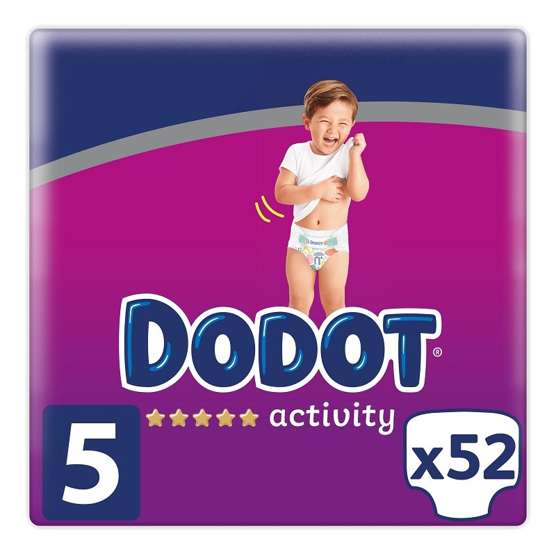 Dodot Bebé-Seco Pañales Talla 5, (11-16kilos), 2x26 Pañales + toallitas  Dodot Activity 108 uds