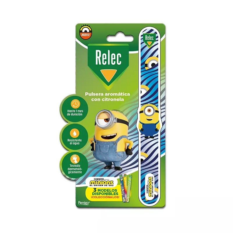 RELEC Anti-Mücken-Armband Minions für Kinder, Blau, 1 Stück