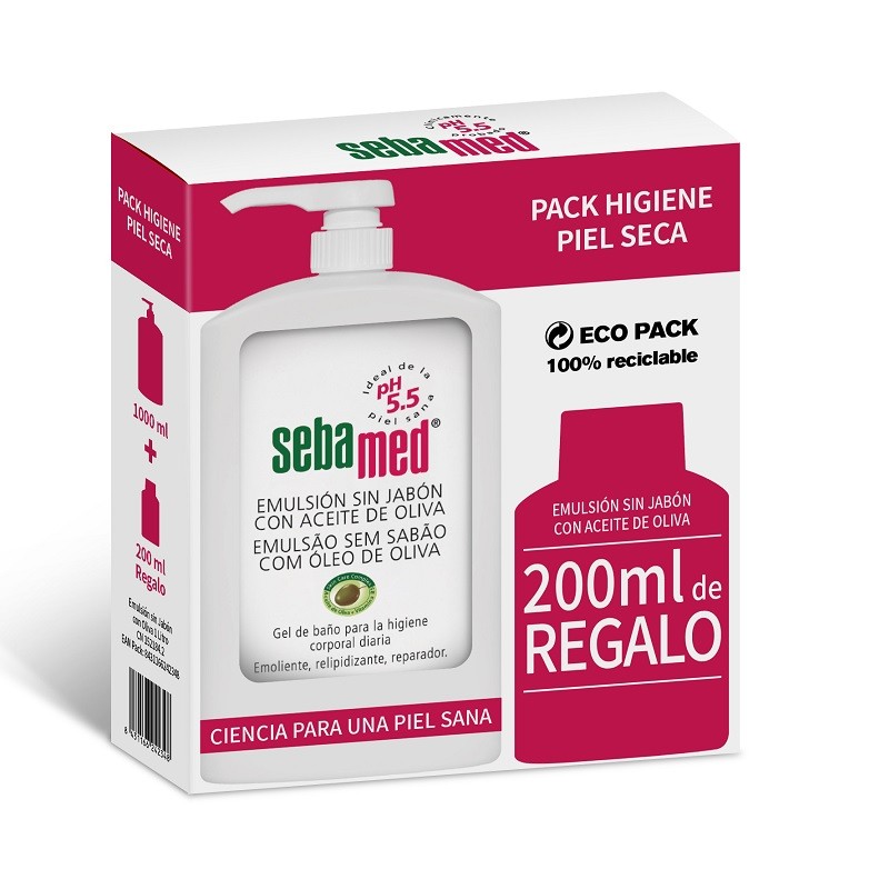 SEBAMED Seifenfreie Emulsion mit Olivenöl 1L+ 200ml GESCHENK SEBAMED Seifenfreie Emulsion mit Olivenöl 1L+ 200ml GESCHENK