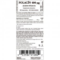 SOLGAR Folacín Ácido Fólico 100 comprimidos de 400mg