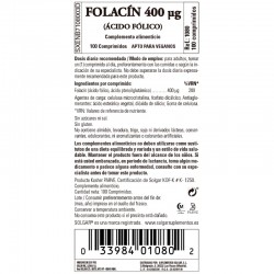SOLGAR Folacine Acide Folique 100 Comprimés de 400 mg