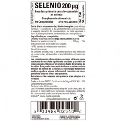 SOLGAR Sélénium dans la levure 200mcg 50 comprimés