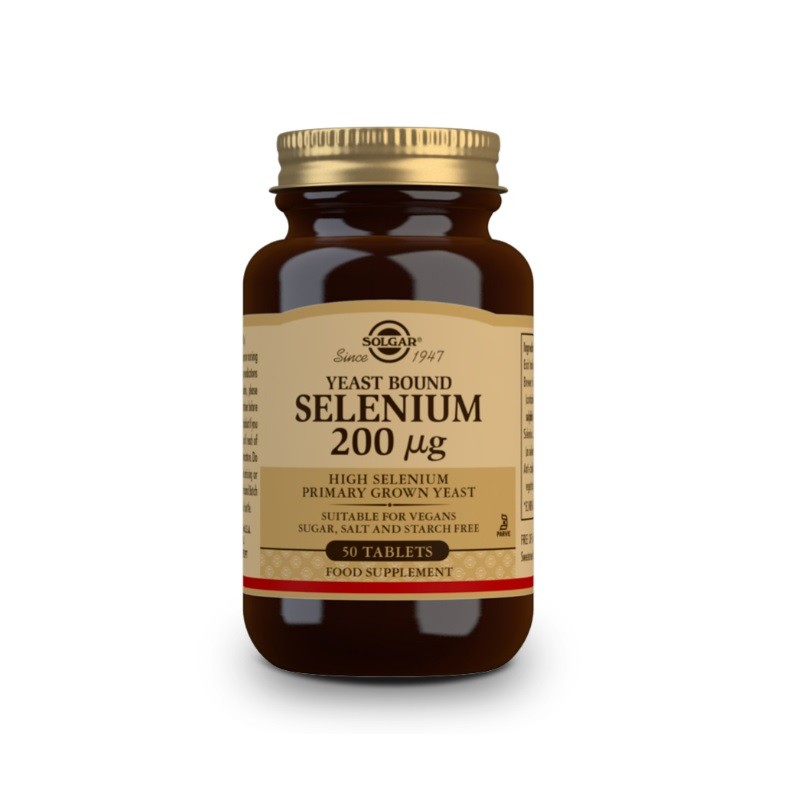 SOLGAR Sélénium dans la levure 200mcg 50 comprimés