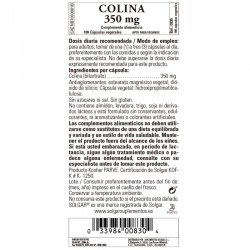 SOLGAR Cholin 350 mg (100 pflanzliche Kapseln)
