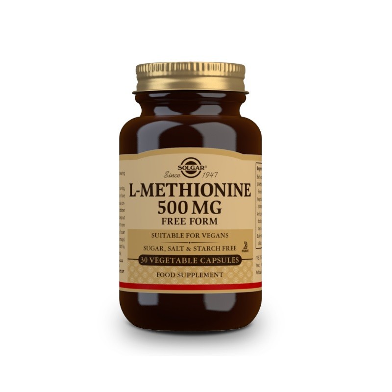 SOLGAR L-Méthionine 500mg (30 Gélules Végétales) SOLGAR L-Méthionine 500mg (30 Gélules Végétales)