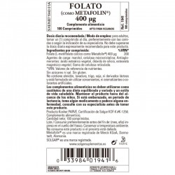 SOLGAR Metafolin Folate 400mcg (100 tablets)