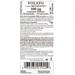 SOLGAR Folate (sous forme de Metafolin) 400mcg 50 comprimés
