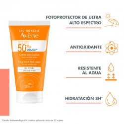 AVENE Crema Solar SPF50+ Sin Perfume Resistente al Agua