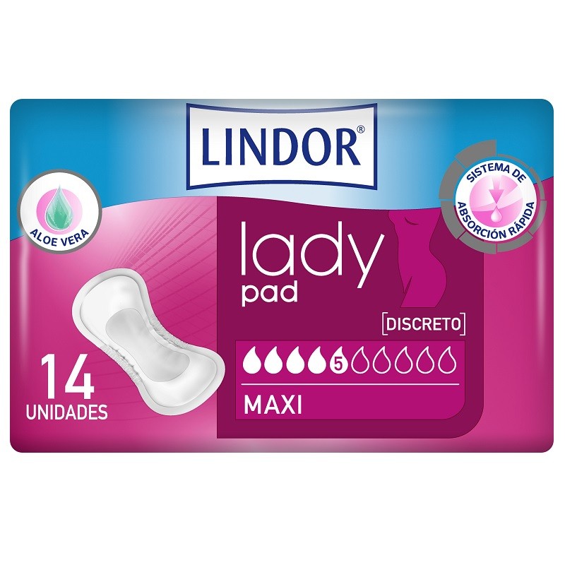 LINDOR Lady Pad Maxi 5 Tropfen 14 Einheiten