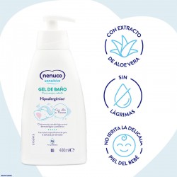 NENUCO Sensitive Pack de Loción Hidratante y Gel de Baño para Bebés 400 ml