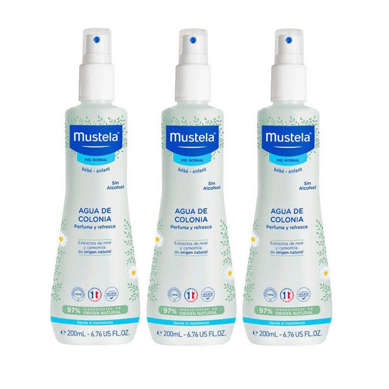 MUSTELA Trio Eau de Cologne sans alcool 200 ml (3 unités)