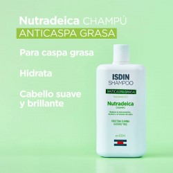 ISDIN Nutradeica Feuchtigkeitsspendendes, fettiges Antischuppenshampoo 400 ml