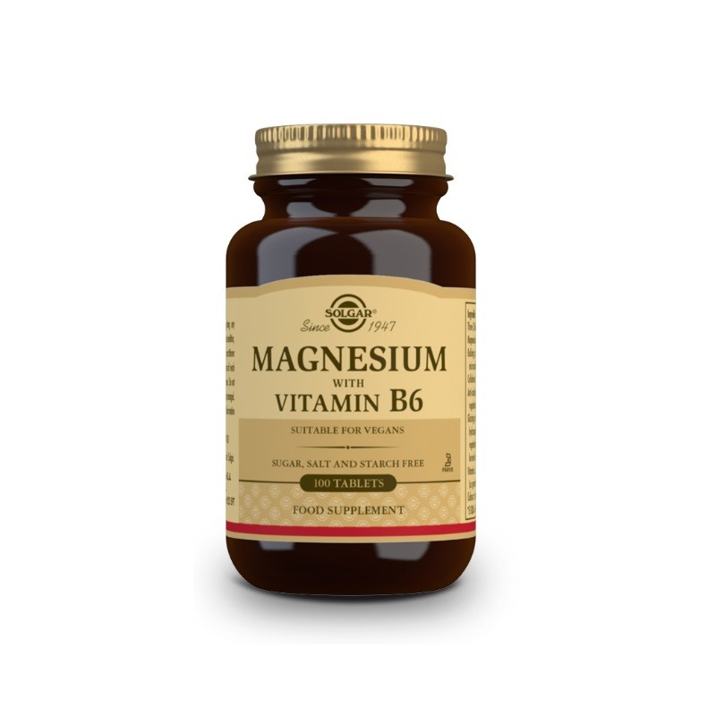 SOLGAR Magnesium + Vitamin B6 (100 Tablets)