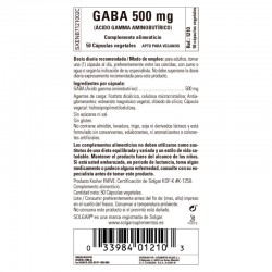 SOLGAR Gaba 500 mg 50 cápsulas suplemento