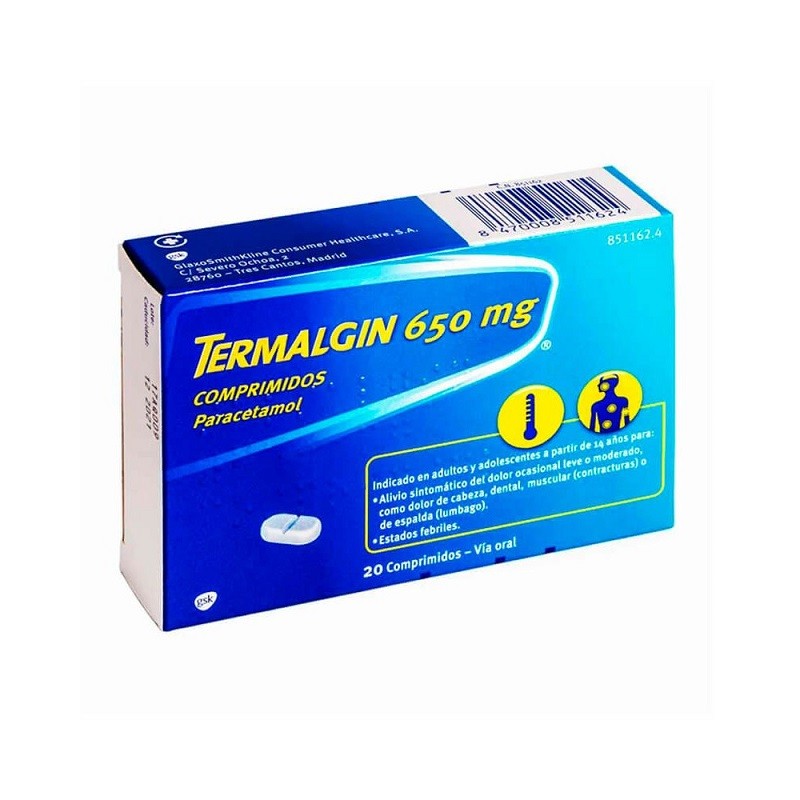 TERMALGIN 650mg 20 Tablets