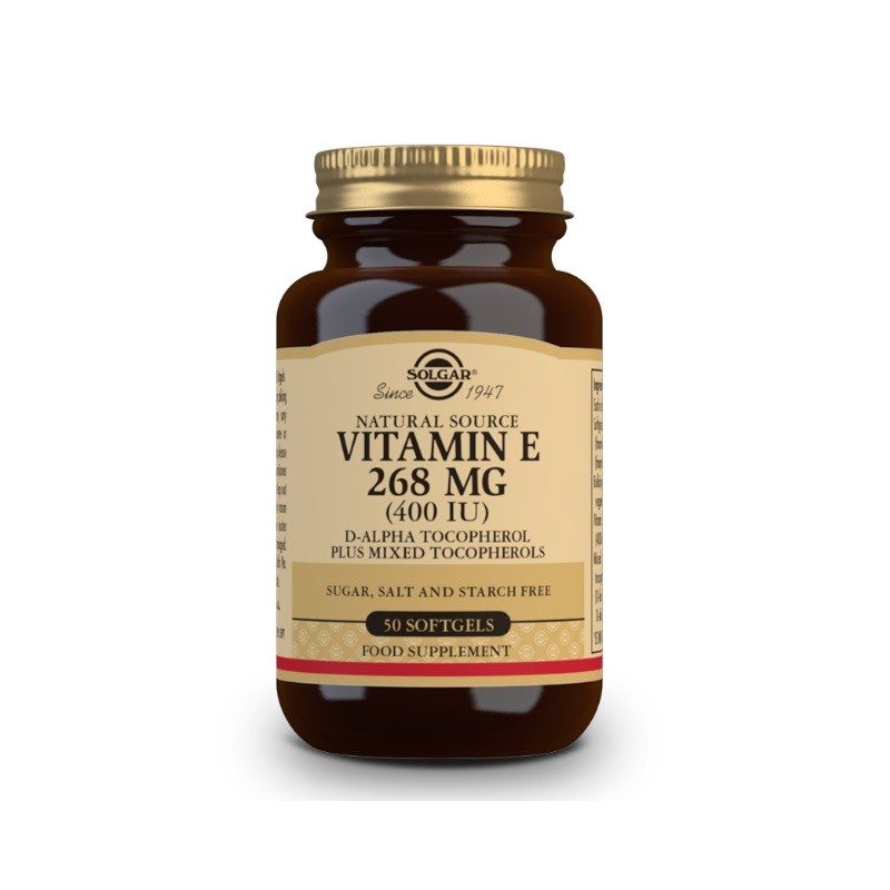 SOLGAR Vitamine E 400 UI (268 mg) 50 capsules molles SOLGAR Vitamine E 400 UI (268 mg) 50 capsules molles