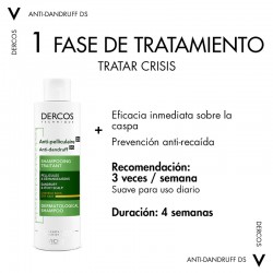 VICHY Dercos Shampoo Anticaspa Cabelo Seco 390ml prevenção anti-recaída